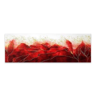 Painting on Canvas Red WAVES digital printing 120x40x3cm