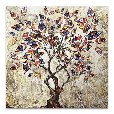 Painting on Canvas TREE AND LEAVES digital printing 100x100x3cm