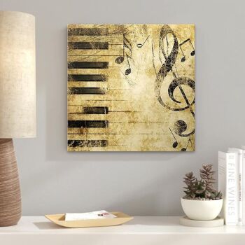 Peinture sur toile PIANO SONG impression numérique 50x50x3cm 2