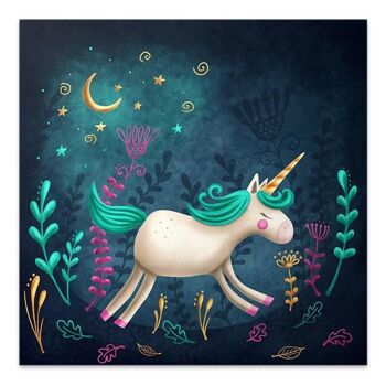 Peinture sur toile LICORNE pour enfants 40x40x3cm 1