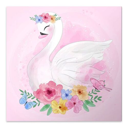 Painting on Canvas BABY SWAN digital printing 40x40x3cm