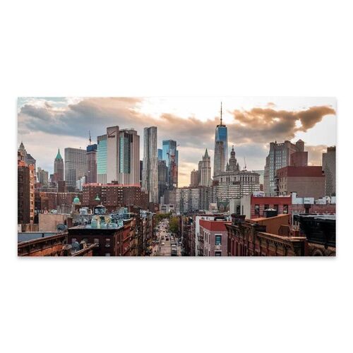 Painting on Canvas MORNING TOWN digital printing 140x70x3cm