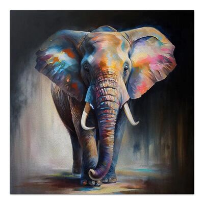 Peinture sur Toile ELEPHANT DESIGN impression numérique 100x100x3cm