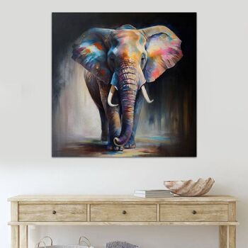 Peinture sur Toile ELEPHANT DESIGN impression numérique 100x100x3cm 2