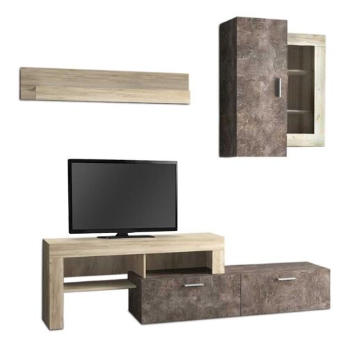 TV Stand MILLA Grey Oak - Dark 224x42x190cm