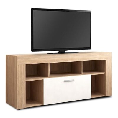 TV stand SILESIA Oak - White 135x42x60cm