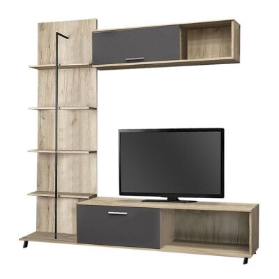 Set di mobili TV TANITA Rovere Grigio - Antracite 190x40x190cm