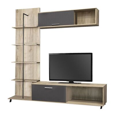 TV Furniture Set TANITA Grey Oak - Anthracite 190x40x190cm