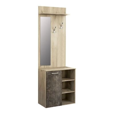 Entryway Furniture LISA Grey Oak - Dark 68x36x200cm