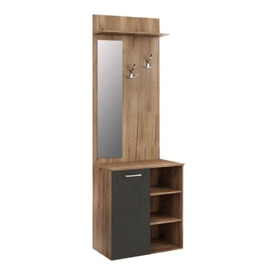 Entryway Furniture LISA Light Walnut - Anthracite 68x36x200cm