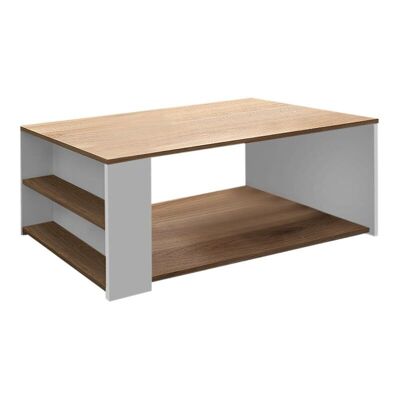 Table Basse ANGELA Chêne - Blanc 110x60x40cm