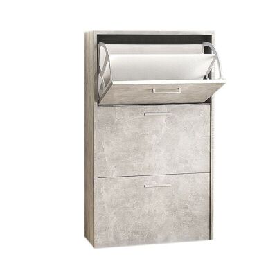 Scarpiera MONTREAL18 paia Grigio Cemento 59x25x125cm