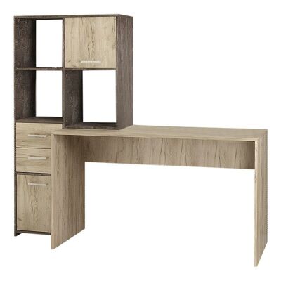 Office Desk and Bookcase Set MARTINA Dark Atelier - Grey Oak 170x35/60x76/151cm