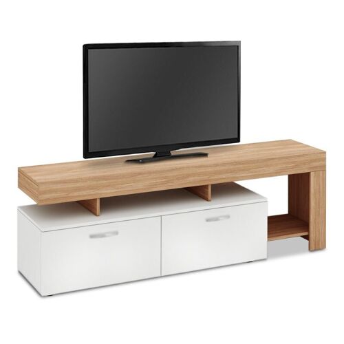 TV Stand LARA Oak - White 160x41x53cm