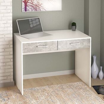 Bureau SARMA Blanc - Gris 100x60x73cm 2