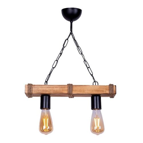 Hanging Lamp FOREST Walnut/Natural 40x10x65cm