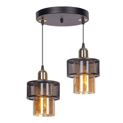 Lampada da soffitto MADEIRA Nero/Oro 25x25x65cm