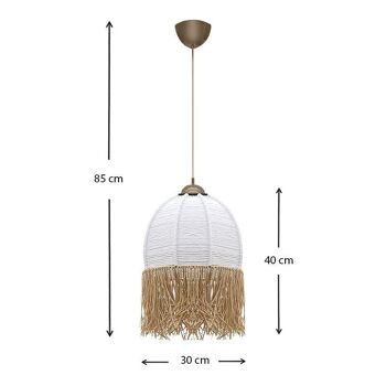 Lampe suspendue ALEXANDRA Blanc 30x30x85cm 3