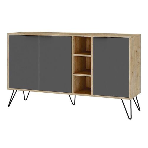 Buffet CALISTO Oak-Anthracite 142x35,6x83cm