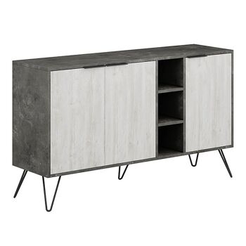 Buffet CALISTO Rétro Gris - Blanc Ancien 142x35,6x83cm 1