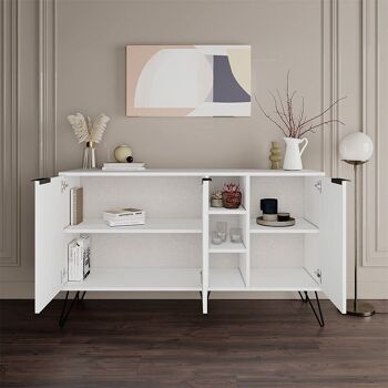 Buffet CALISTO Blanc 142x35,6x83cm 3