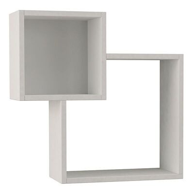 Wall Shelf DOUBLE White 57.5x20x57.5cm