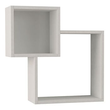 Etagère murale DOUBLE Blanc 57,5x20x57,5cm 1