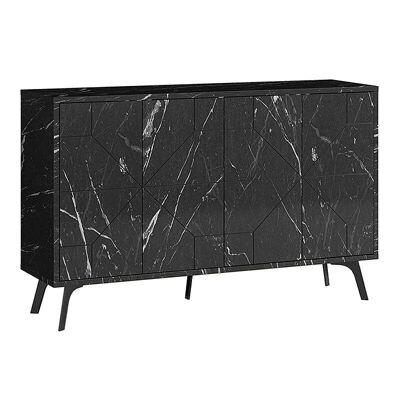 Buffet LUKAS Efecto Mármol Negro 123x35x77,4cm