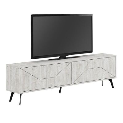 Meuble TV LUKAS Antique Blanc 180x29,6x50cm