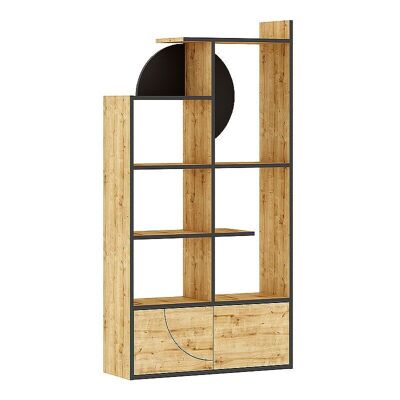 Bookcase CALIPSO Oak-Anthracite 85x30x165cm