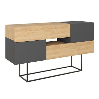 Buffet MIRACLE Oak - Anthracite 145x40x82cm