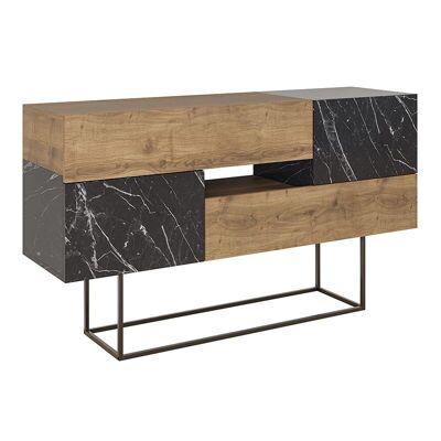 Buffet MIRACLE Light Brown-Black Marble Effect 145x40x82cm