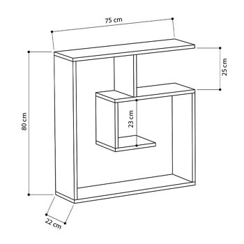 Etagère murale BETA Blanc 75x22x80cm 3