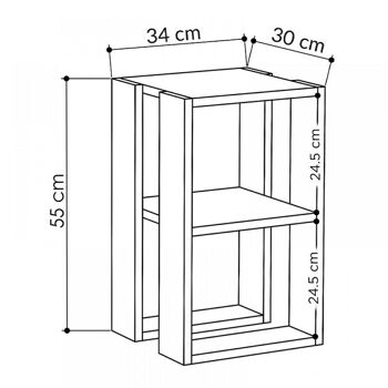 Table de chevet NOBLE Blanc 34x30x55cm 4