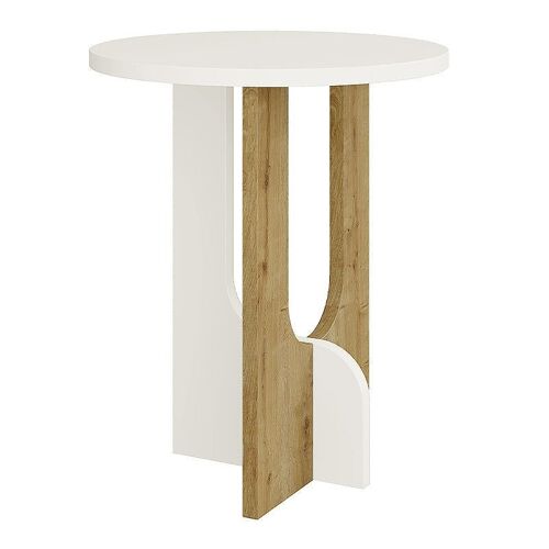 Coffee Table CLARICE White/Natural Beech 40x40x47cm