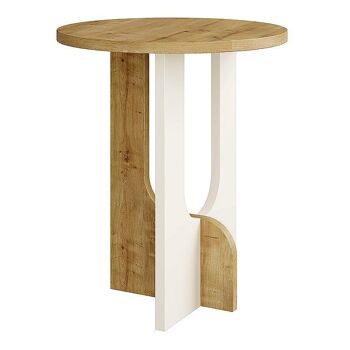 Table basse CLARICE Hêtre naturel/Blanc 40x40x47cm 1