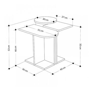 Table basse TOGETHER Hêtre naturel/Anthracite/Blanc 3