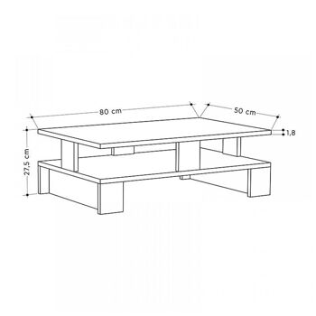 Table basse LISA Chêne 80x50x27cm 3