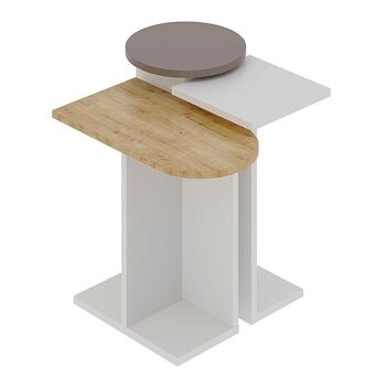 Table basse TOGETHER Moka clair/Hêtre naturel/Blanc 1