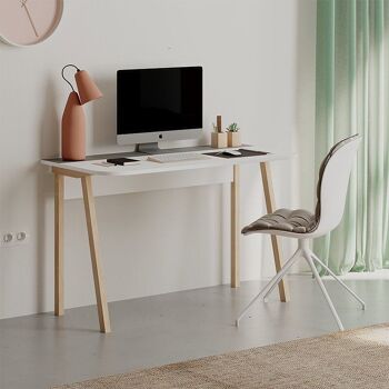 Bureau d'accueil GIULIA Gris/Blanc 120x60x75cm 2