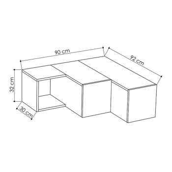 Meuble TV HOLLY Anthracite - Moka Clair 94,2x90,6x31,4cm 4