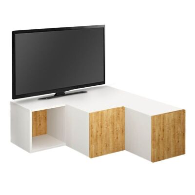 Mobile TV HOLLY Bianco - Rovere 94,2x90,6x31,4cm