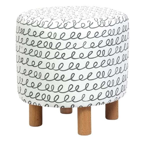 Stool WARDEN White - Black 40x40x41cm