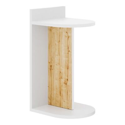 Side Table CORLEONE White - Oak 30x34x60cm