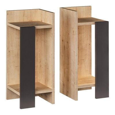 Nightstand Set EMILIO Oak - Anthracite 25x27x60cm