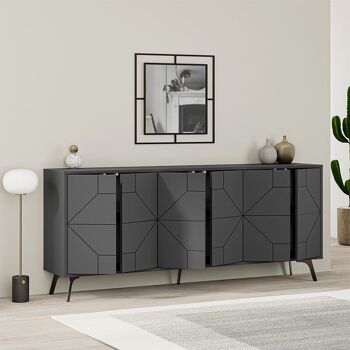 Buffet MIKE Anthracite 184x35x77,4cm 3