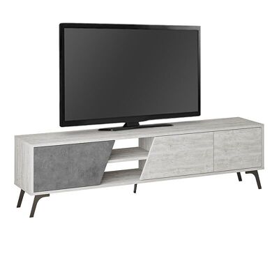 Mueble TV CARLITO Blanco Antiguo - Gris Retro 180x35.6x48cm