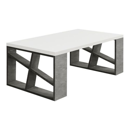 Coffee Table ESTEBAN Retro Grey - White 105x60x40cm