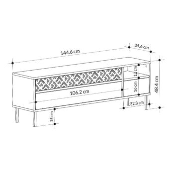 Meuble TV ÉCHANTILLON Brun Clair 144,6x35,6x48,4cm 6