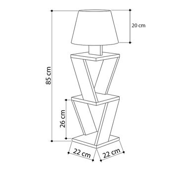 Lampadaire/Table de Chevet IBIZA Blanc 22x22x85cm 3